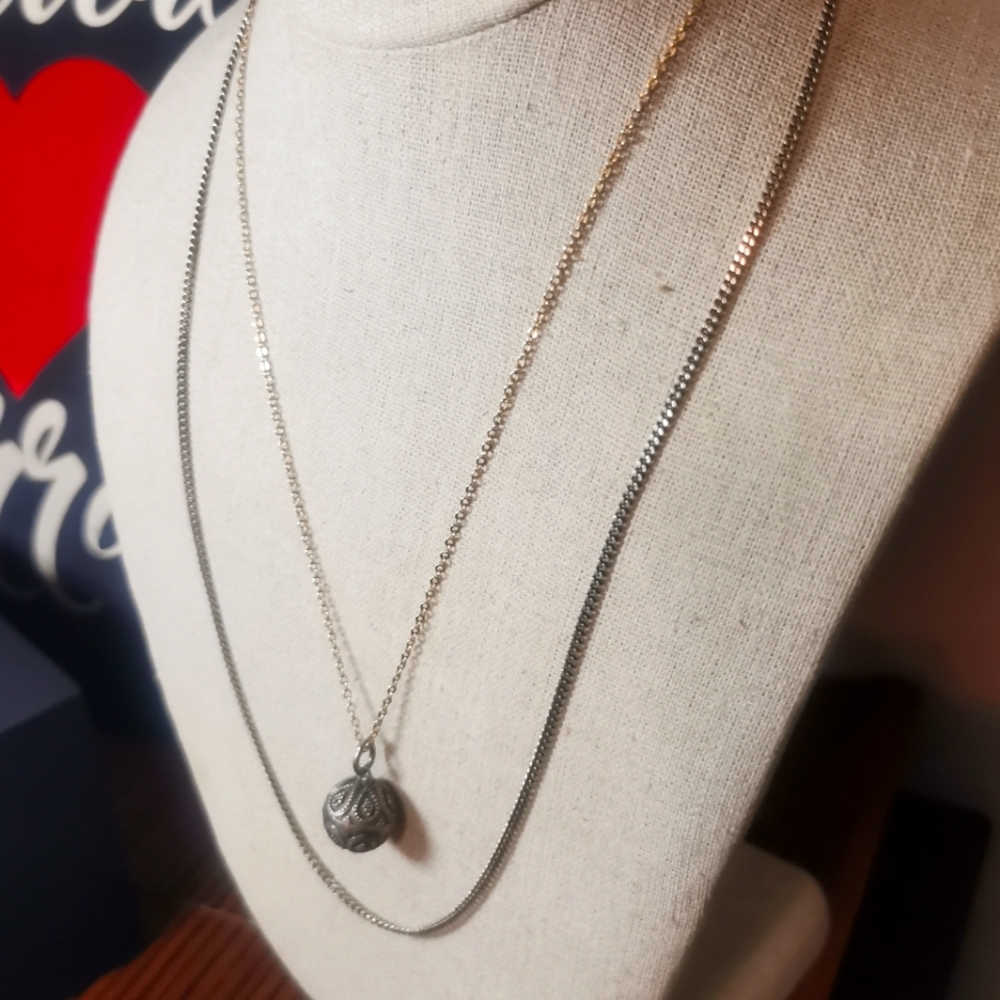 Bell Ball Pendant on Goldtone